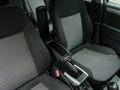 Elegant design of modern car interior showcasing comfortable seating and sleek center console with Royalty Free Stock Photo