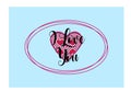 ` I Love you` simple lettering in