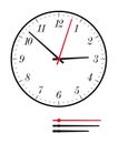 Elegenat dial of a watch, circular analog clock face with italic numbers