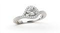 Elegant Diamond Engagement Ring Isolated On White Background Royalty Free Stock Photo