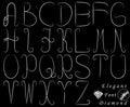 Elegant diamond font set on and transparent background.