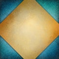 Elegant diamond shape gold background with texture on blue corner design