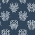 Elegant difficult curled ornamental gothic tattoo seamless pattern. Celtic style. Maori. Royalty Free Stock Photo