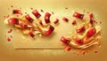 Chinese New Year Red Envelopes with Golden Swirls, AI Generated