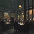 Elegant Dining in a Grand Restaurant Royalty Free Stock Photo