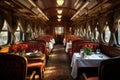 Elegant Dining interior train. Generate Ai