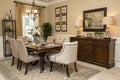 Elegant dining room with table and chairs Royalty Free Stock Photo