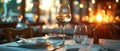 Elegant Dinner Ambiance with Pristine Table Setting and Wine. Concept Fine Dining, Table Decor, Royalty Free Stock Photo