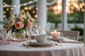 an elegant dinner table lit by candlelight