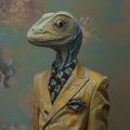 Elegant Dinosaur in a Stylish Suit