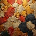 Elegant display of colorful ceramic flowers in relief sculpture style