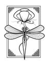 Elegant Dragonfly Adult Coloring Page Design