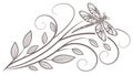 Elegant Dragonfly with Swirling Botanical Elements, vector design Generative AI Royalty Free Stock Photo