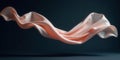 Elegant draped peach fabric in motion, a study of soft curves and gentle flows on a dark background. Generative AI Royalty Free Stock Photo