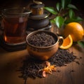 Elegant Dried Black Tea with Fragrant Bergamot Slice