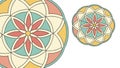 Elegant Duo of Circular Geometric Mandala Patterns, vector design Generative AI Royalty Free Stock Photo