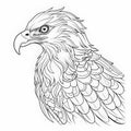 Elegant Eagle Drawing For Coloring - High Tonal Range Patriotic Art