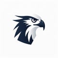 Elegant Eagle Head Icon In Blue, White, And Black