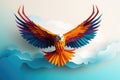 elegant eagle paper art AI generated Royalty Free Stock Photo