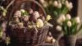 Elegant Easter Basket with Gourmet Chocolate Eggs