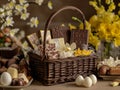 Elegant Easter Basket with Gourmet Chocolate Eggs