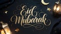 Elegant Eid Mubarak typography . Royalty Free Stock Photo