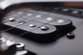 Elegant electric guitar black humbucker pickups detailed close up Royalty Free Stock Photo