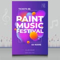Elegant paint music festival flyer in creative style with modern sound wave shape design