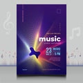 Elegant colorful electronic music party festival flyer in creative style with modern sound wave shape design