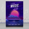 Elegant colorful electronic music party festival flyer in creative style with modern sound wave shape design