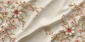 Elegant Embroidered Fabric CloseUp Texture Royalty Free Stock Photo