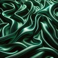 Elegant Emerald Green Satin Fabric Texture, AI Generated