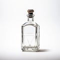 Elegant Empty Tequila Bottle On White Background