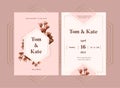 Elegant engagement invitation with Classic pink flowers