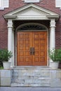 Elegant entrance with wood grain double door