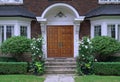 Elegant entrance with wood grain double door