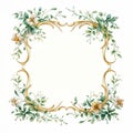 Vintage Floral Frame Design On White Background Royalty Free Stock Photo