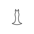 Elegant evening dress line icon