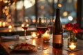 Elegant Evening: Wine & Dine in Ambient Glow. Concept Fine Dining, Wine Pairing, Ambient Lighting,