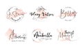 Elegant event planner monogram logo set