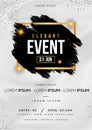 elegant event poster with black splash vector illustration