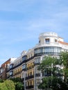 Elegant exterior in downtown district Fuencarral, Madrid, Spanish capital, Spain. Vertical photo