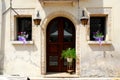 Elegant facade of a building in PortobuffolÃÂ¨ in the province of Treviso in the Veneto (Italy)