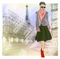 Elegant Fashion girl in sunglasses on the street