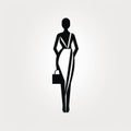 Elegant Fashion Slender Woman Icon With Distinctive Character Design
