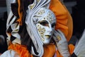 Elegant female mask. Carnival in Venice.