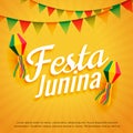 Elegant festa junina poster holiday greeting Royalty Free Stock Photo