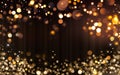 Golden glitter background with stars, Christmas illustration Royalty Free Stock Photo