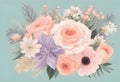 Elegant festive bouquet in pastel colors