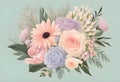 Elegant festive bouquet in pastel colors